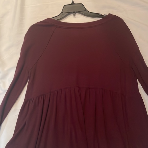 Free People Maroon “Forever Your Girl Babydoll” Top in size XS - Picture 5 of 8